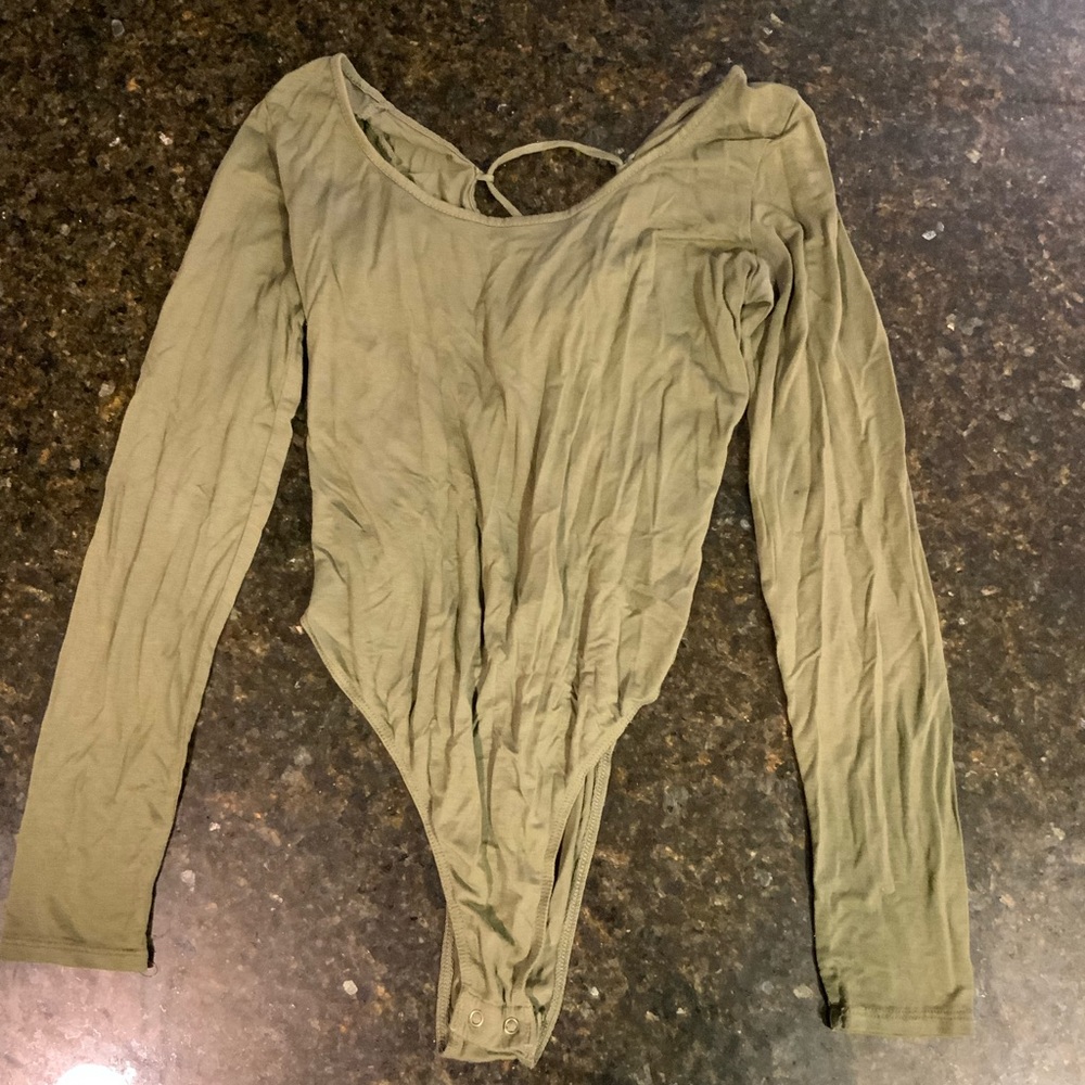 Harlowe & Graham Olive Green Body Suit